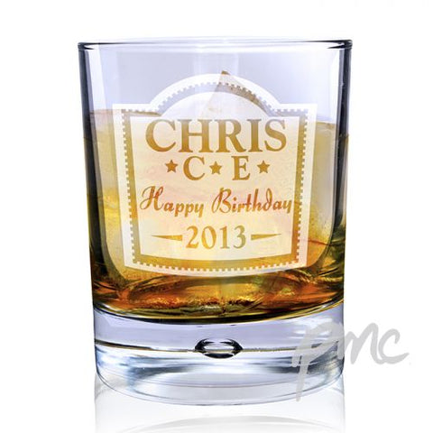 Personalised Brandy Design Tumbler Bubble Glass