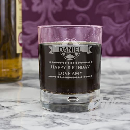 Personalised Diamond Tumbler Bubble Glass
