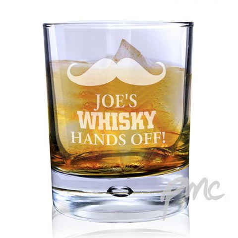 Personalised Moustache Tumbler Bubble Glass
