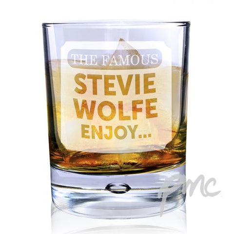 Personalised The Famous... Tumbler Bubble Glass