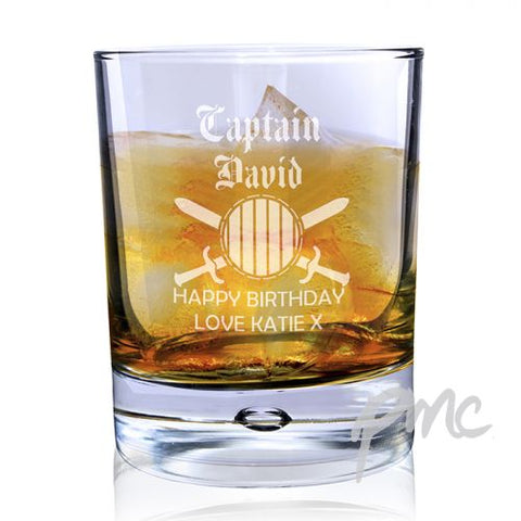 Personalised Captain Tumbler Bubble Glass