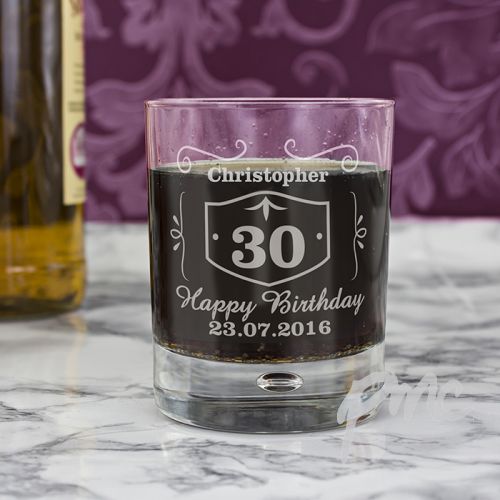 Personalised Classic Whisky Style Tumbler Bubble Glass