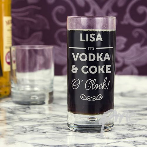 Personalised Its...O'Clock Hi Ball Bubble Glass