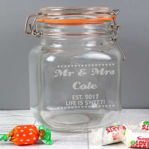 Personalised Small Hearts Glass Kilner Jar