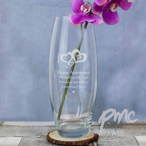 Personalised Love Hearts Bullet Vase