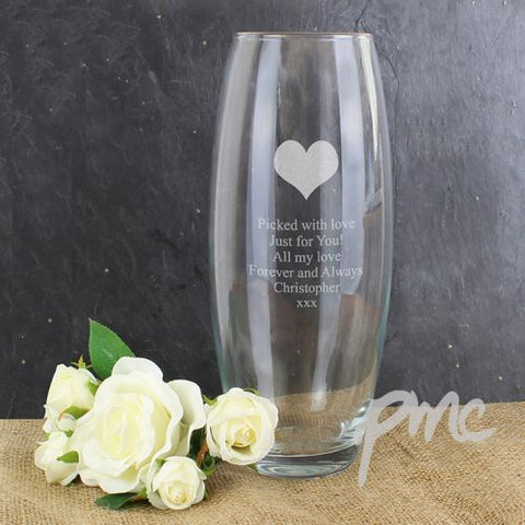 Personalised Heart Bullet Vase