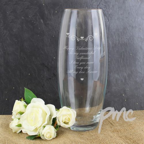 Personalised Hearts & Swirls Bullet Vase