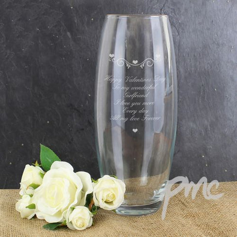 Personalised Hearts & Swirls Bullet Vase
