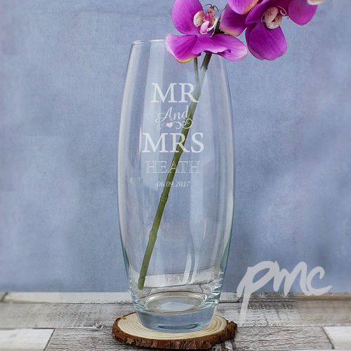 Personalised Mr & Mrs Bullet Vase