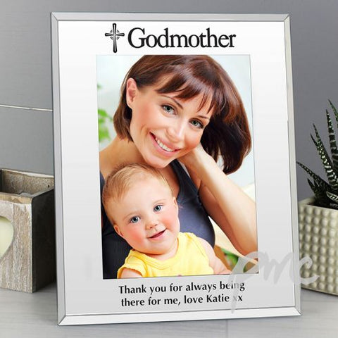 Personalised Godmother Mirrored Glass 5x7 Photo Frame