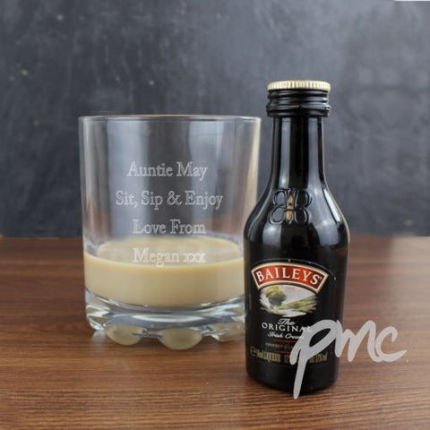Personalised Tumbler & Baileys Miniature Set