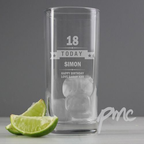Personalised Birthday Star Hi Ball Glass