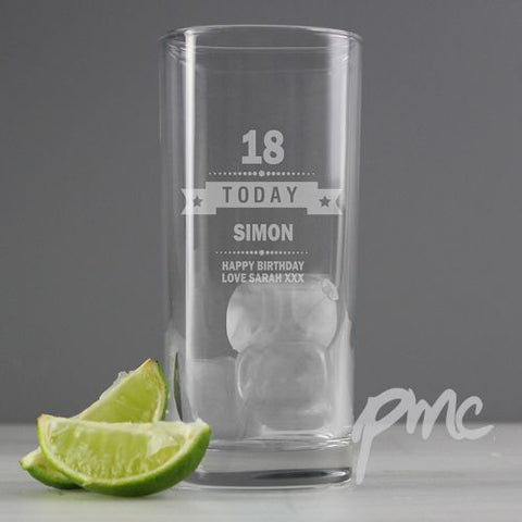 Personalised Birthday Star Hi Ball Glass