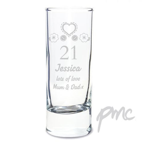 Personalised Birthday Craft Shot Glass Engraved