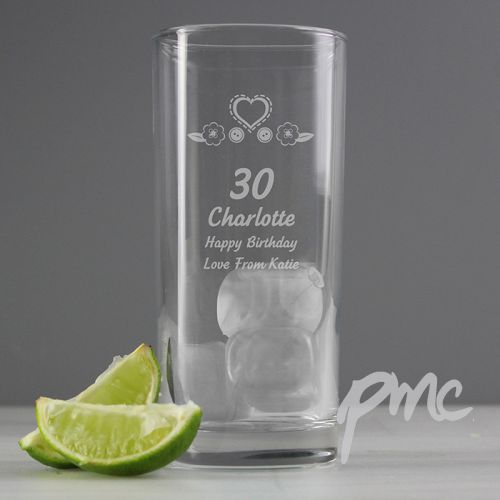 Personalised Birthday Craft Hi Ball Glass