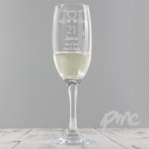 Personalised Birthday Craft Flute Glass