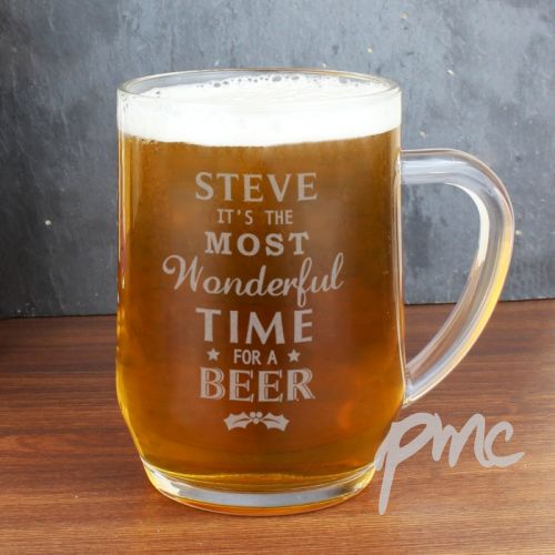 Personalised Wonderful Time For A Beer... Glass Tankard