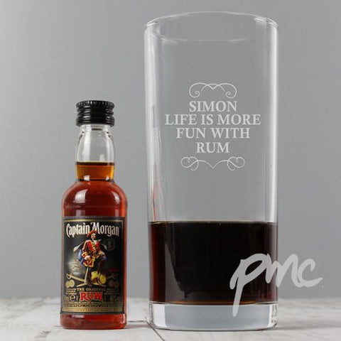 Personalised Any Message Hi Ball & Rum Miniature Set