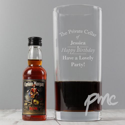 Personalised Private Cellar Hi Ball & Rum Miniature Set