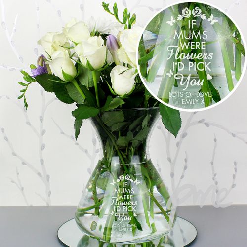 Personalised I'd Pick You Glass Vase