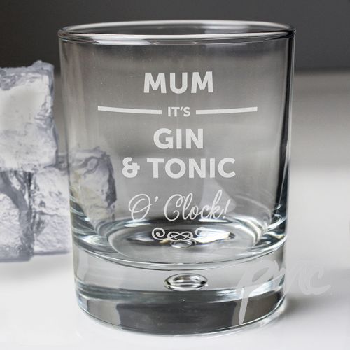 Personalised Its... OClock Tumbler Bubble Glass