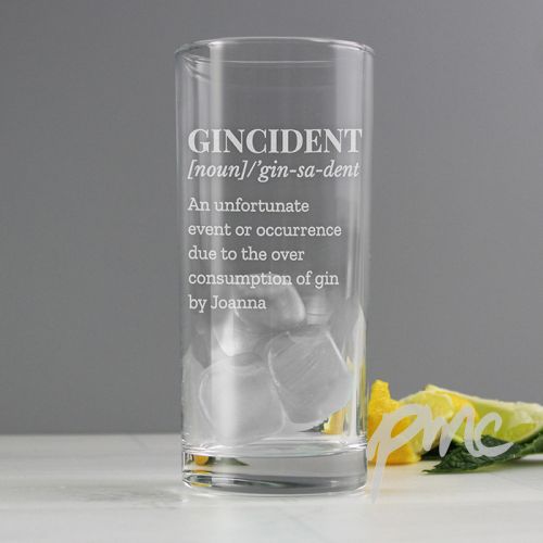 Personalised Gincident Hi Ball Glass