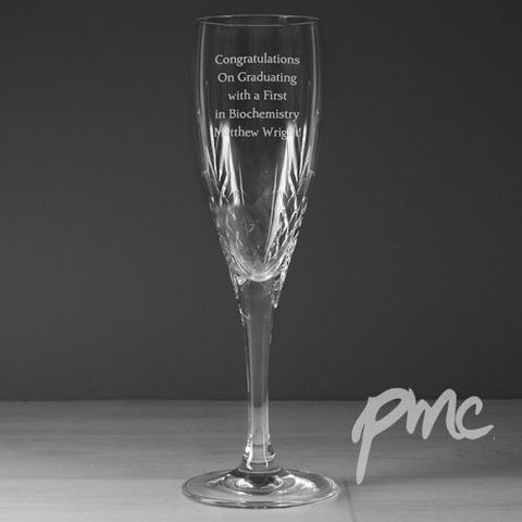 Personalised Cut Crystal Champagne Flute