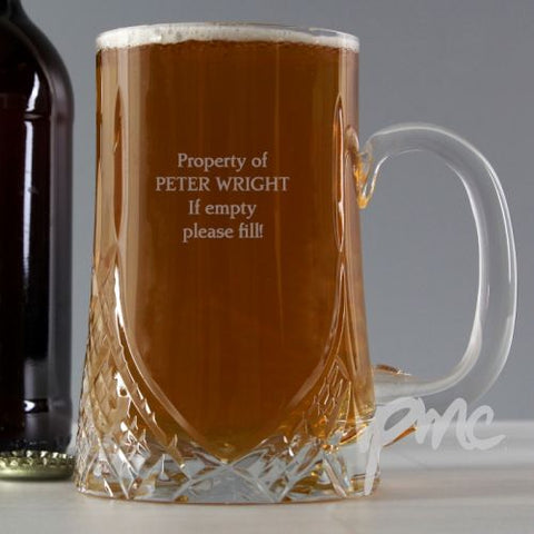 Personalised Pint Cut Crystal Tankard