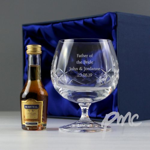 Personalised Cut Crystal & Brandy Gift Set
