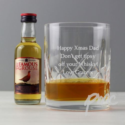 Personalised Cut Crystal & Whisky Gift Set