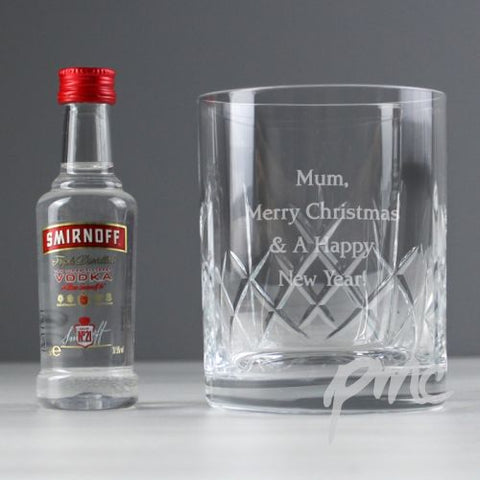 Personalised Cut Crystal & Vodka Gift Set