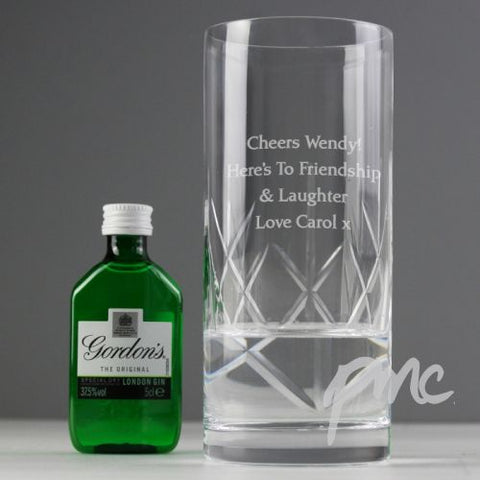 Personalised Cut Crystal & Gin Gift Set