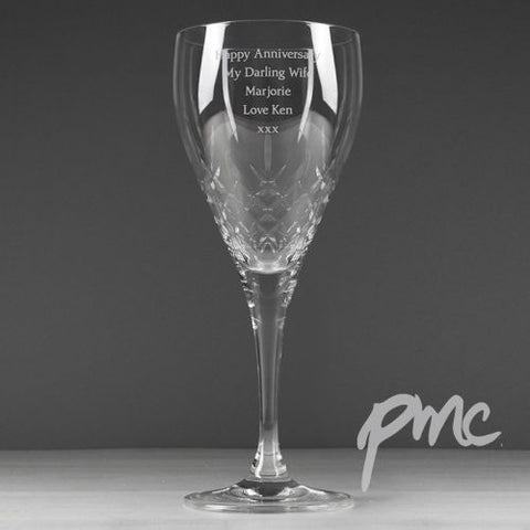Personalised Cut Crystal Wine Glass