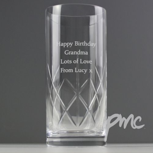 Personalised Cut Crystal Hi Ball Glass