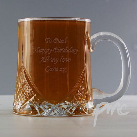 Personalised Half Pint Cut Crystal Tankard