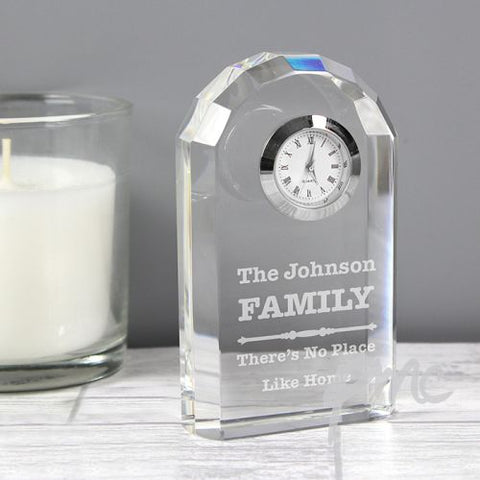 Personalised Scroll Design Crystal Clock