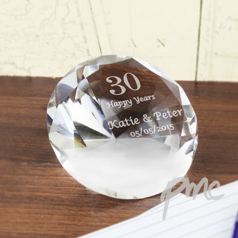 Personalised Big Numbers Diamond Paperweight