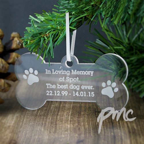 Personalised Acrylic Dog Bone Decoration