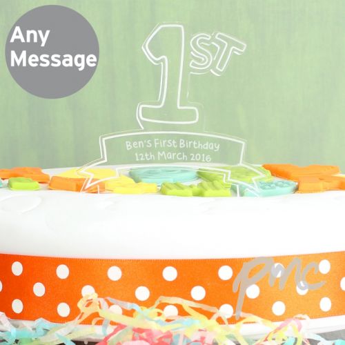 Personalised Acrylic '1st' Celebration Cake Topper