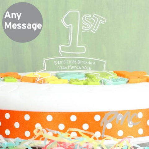 Personalised Acrylic '1st' Celebration Cake Topper