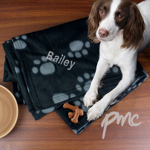 Personalised Dog Paw Print Fleece Blanket