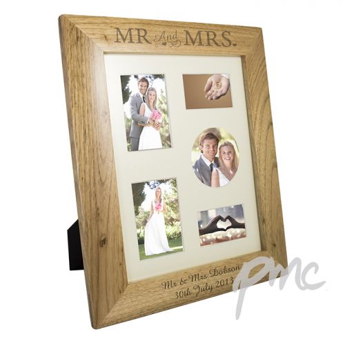 Personalised 8x10 Mr & Mrs Wooden Photo Frame