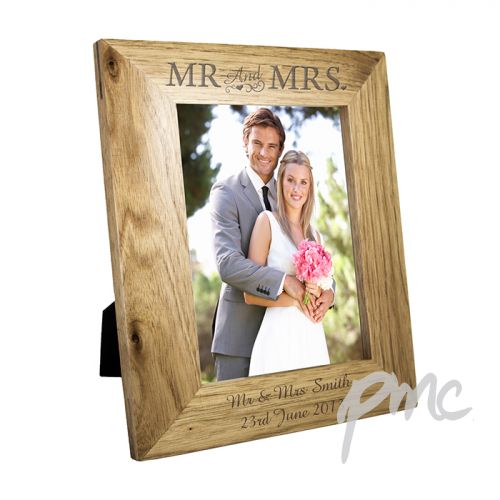 Personalised 5x7 Mr & Mrs Wooden Photo Frame