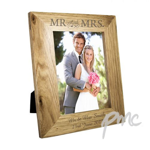 Personalised 5x7 Mr & Mrs Wooden Photo Frame