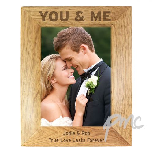 Personalised 5x7 You & Me Wooden Photo Frame