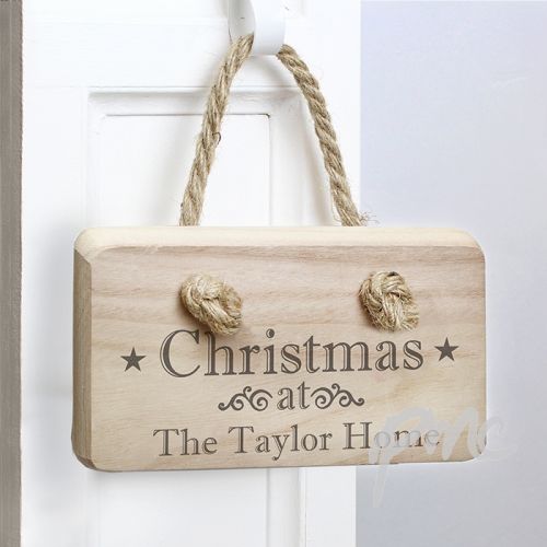 Personalised Christmas Wooden Sign