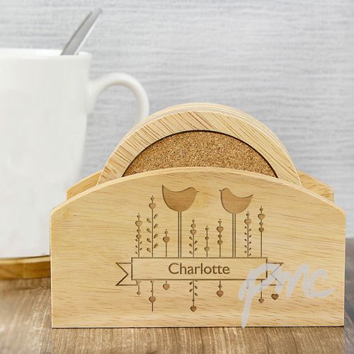 Personalised Decorative Bird  Coaster Set