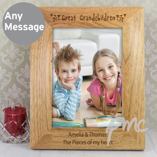 Personalised 5x7 Great Grandchilden Wooden Photo Frame