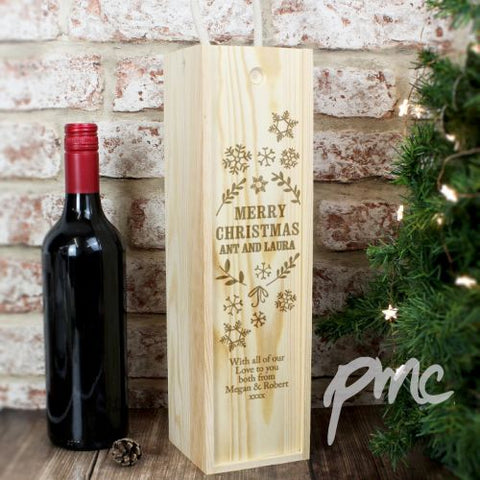 Personalised Christmas Frost Bottle Presentation Box