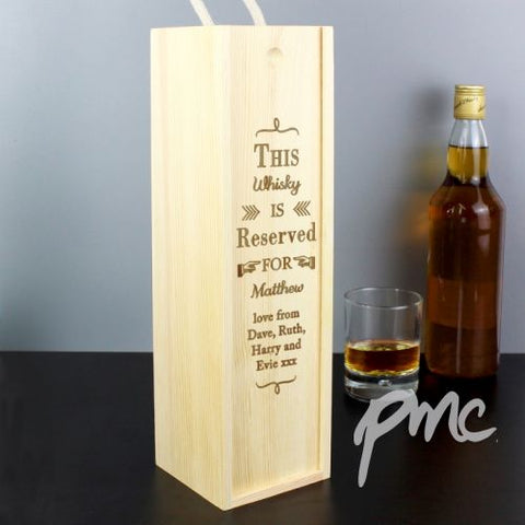 Personalised Reserved For Bottle Presentation Box